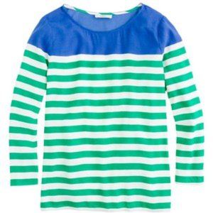 BNWOT $128 JCREW Colorblock Stripe Popover, Sz 6